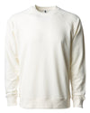 Front of an off-white french terry long sleeve crew neck sweater.