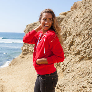 Vintage Lightweight Full Zip Hoodie Sweatshirt For Women
