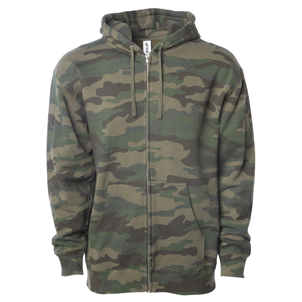 Midweight Fleece Hoodie Zip Up Sweatshirt for Men