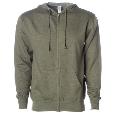 Midweight Fleece Hoodie Zip Up Sweatshirt for Men