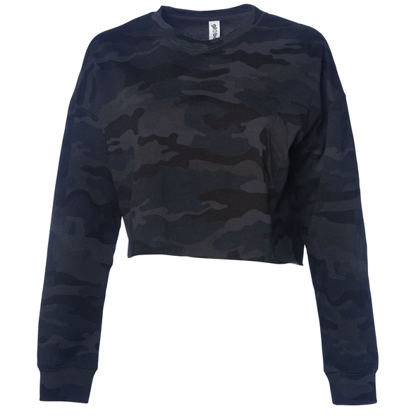 Long Sleeve Crop Top Crew Neck Sweatshirt