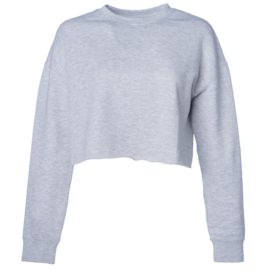 Crop Top Fleece Crew Neck Sweatshirt for Women