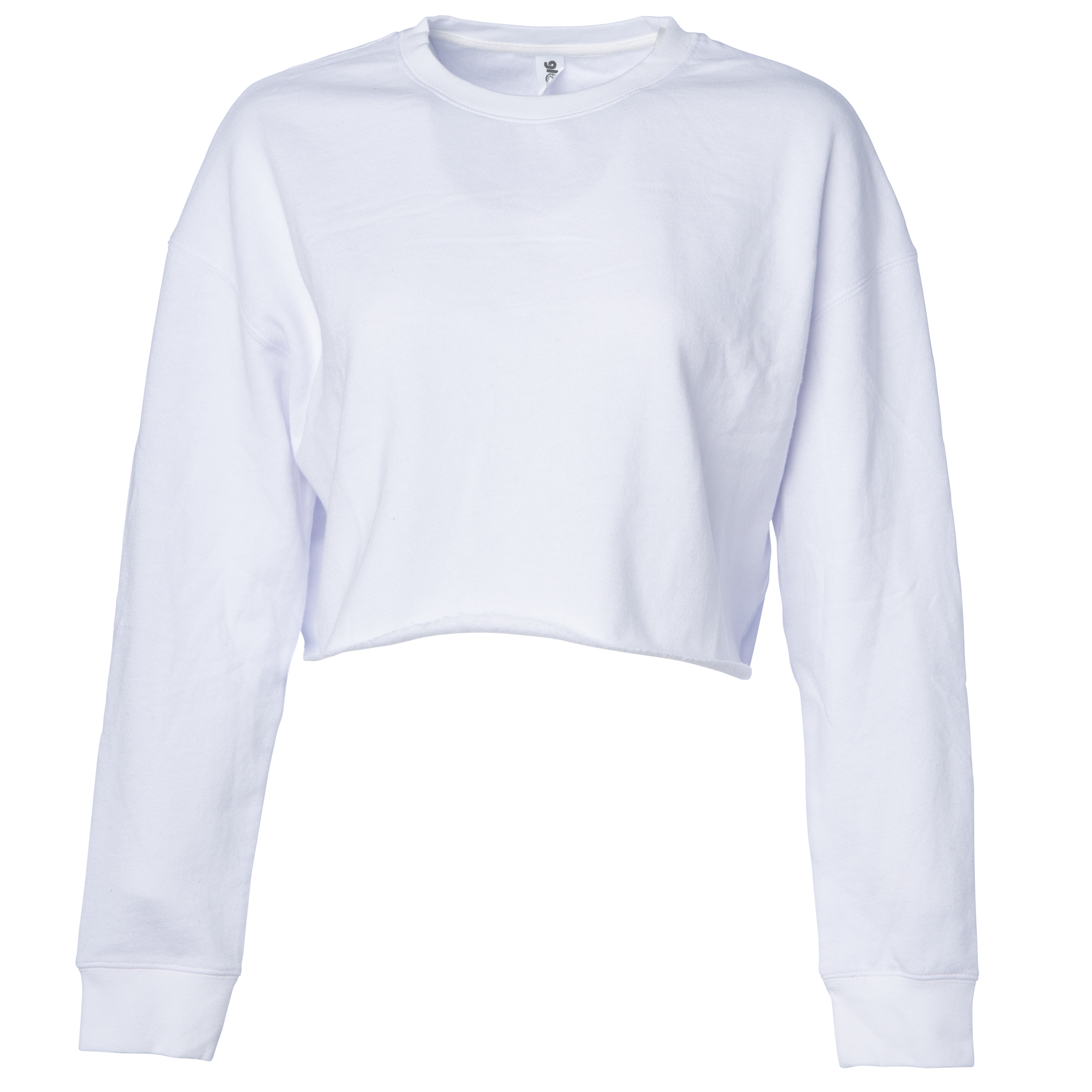 Crop Top Fleece Crew Neck Sweatshirt for Women Global Blank