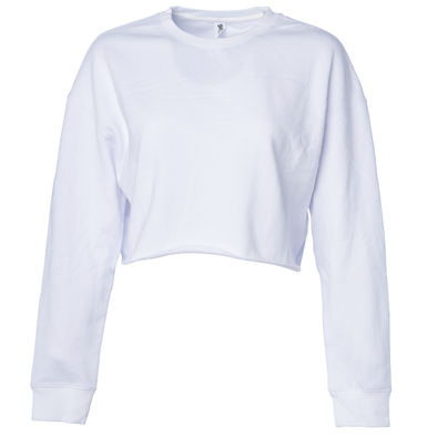 Crop Top Fleece Crew Neck Sweatshirt for Women