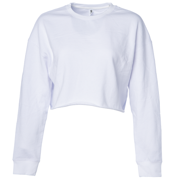 Crop Top Fleece Crew Neck Sweatshirt for Women