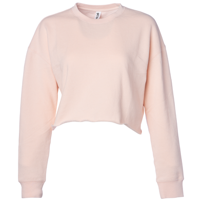 Crop Top Fleece Crew Neck Sweatshirt for Women