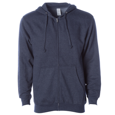 Midweight Fleece Hoodie Zip Up Sweatshirt for Men