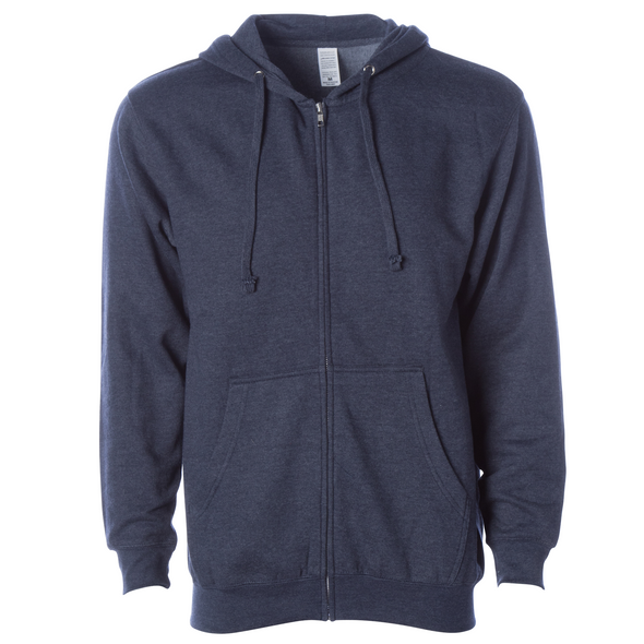 Midweight Fleece Hoodie Zip Up Sweatshirt for Men