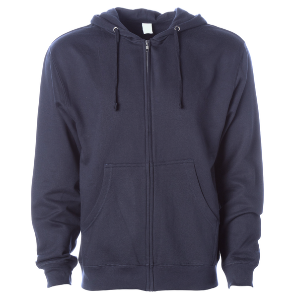 Midweight Fleece Hoodie Zip Up Sweatshirt for Men