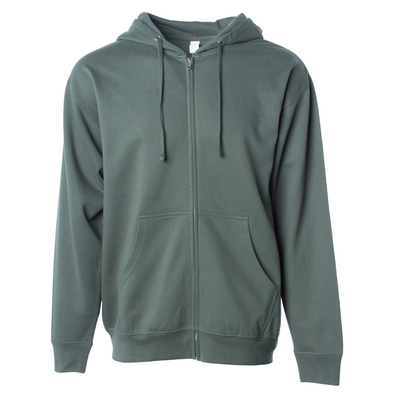 Midweight Fleece Hoodie Zip Up Sweatshirt for Men