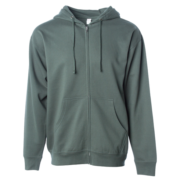 Midweight Fleece Hoodie Zip Up Sweatshirt for Men