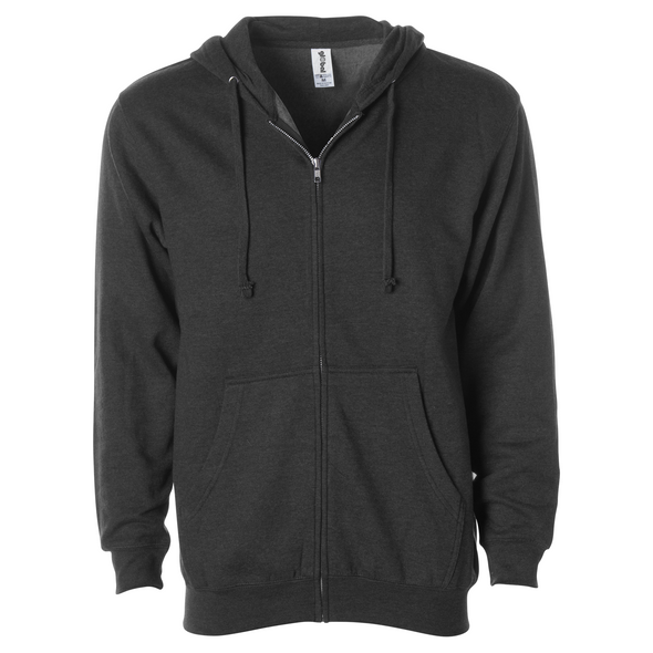 Midweight Fleece Hoodie Zip Up Sweatshirt for Men
