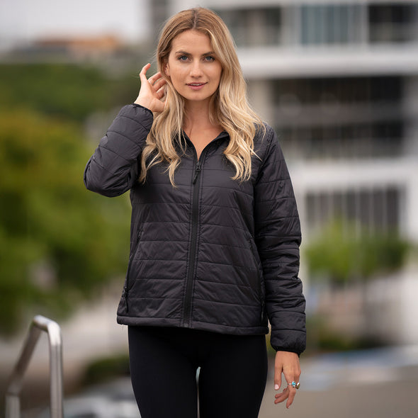 Packable Black Puffer Jacket Lightweight Winter Coat for Women