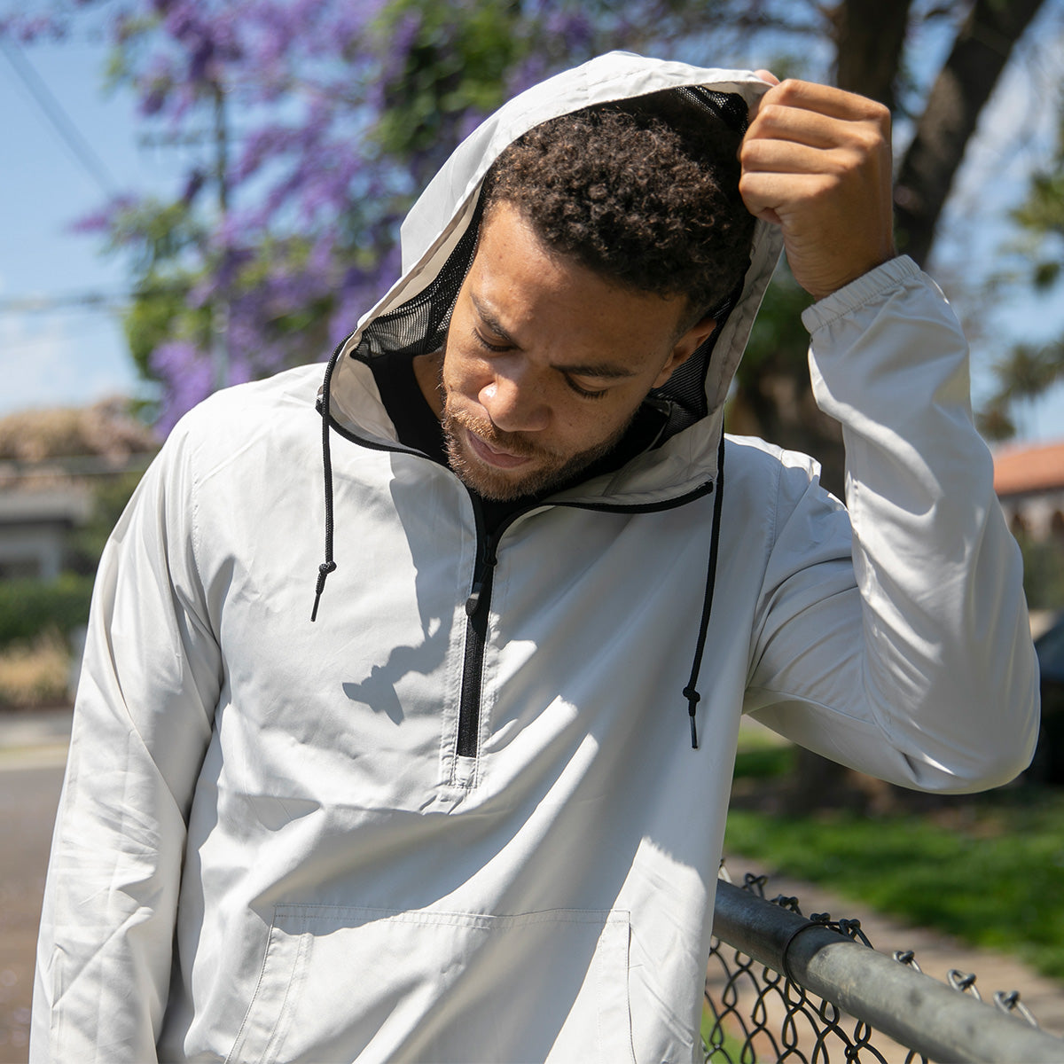 Packable Half Zip Windbreaker Lightweight Pullover Wind Jacket for Men Global Blank