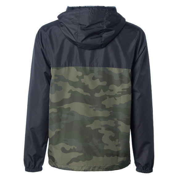 Men's Packable Windbreaker Lightweight Hooded Wind Jacket (Camouflage and 2 Tone)