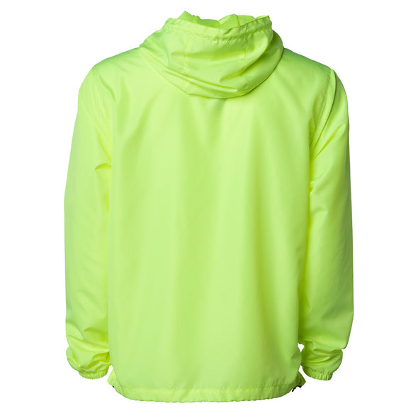 Men's Packable Zip  Hi Visibility Windbreaker Lightweight Hooded Wind Jacket