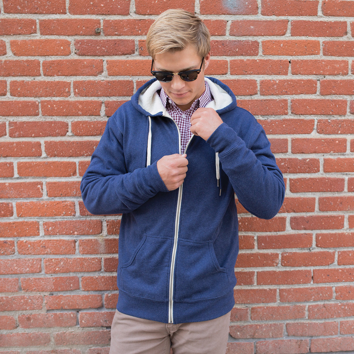 Sherpa lined hoodie mens cheap