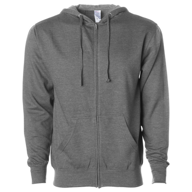 Midweight Fleece Hoodie Zip Up Sweatshirt for Men