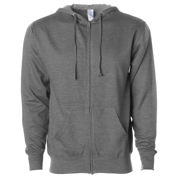 Midweight Fleece Hoodie Zip Up Sweatshirt for Men