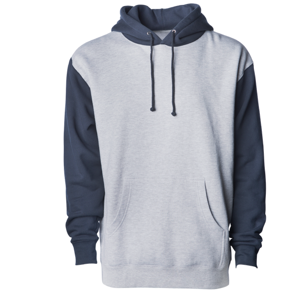 Heavyweight Two Tone Pullover Hoodie Sweatshirt for Men