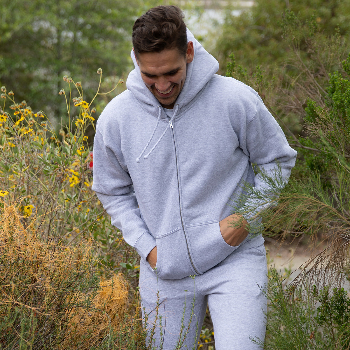 Heavyweight Zip Up Hoodie for Men Global Blank