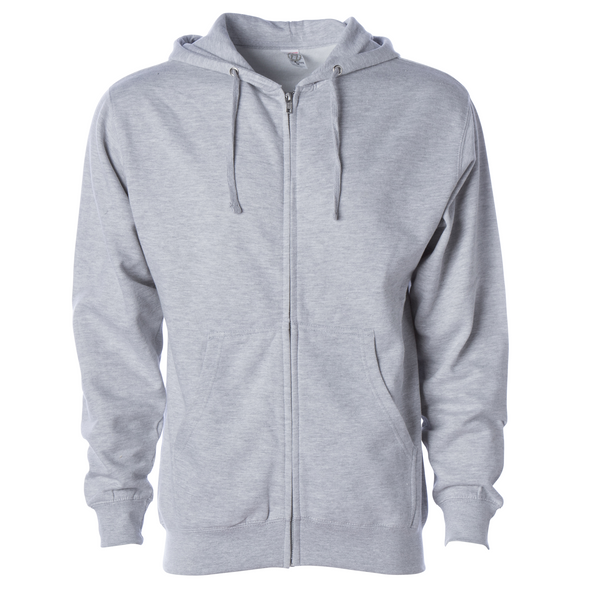 Midweight Fleece Hoodie Zip Up Sweatshirt for Men