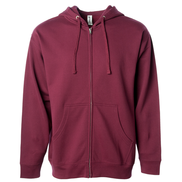 Midweight Fleece Hoodie Zip Up Sweatshirt for Men