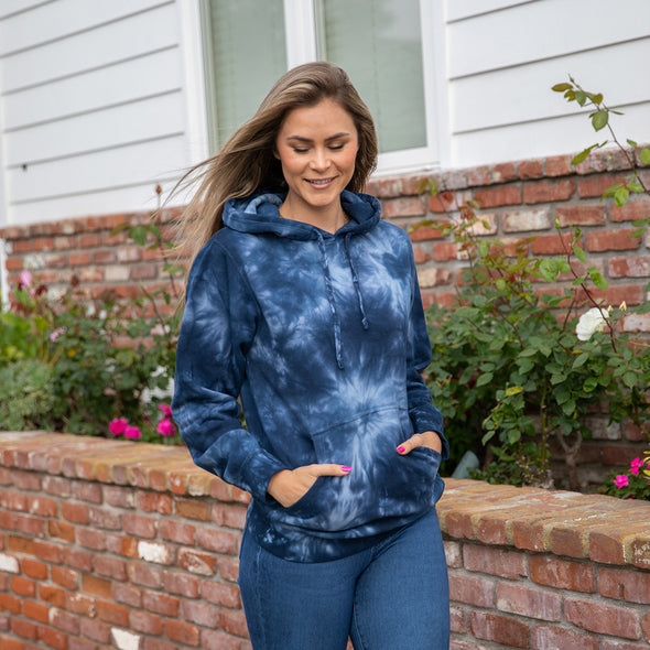 Retro Tie-Dye Sweatshirt Soft Fleece Pullover Hoodie for Women