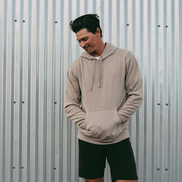 Pigment Dyed Pastel Hoodie Midweight Pullover Sweatshirt for Men
