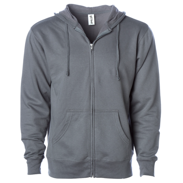 Midweight Fleece Hoodie Zip Up Sweatshirt for Men