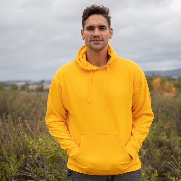 Midweight Fleece Pullover Hooded Sweatshirt for Men HI VIS Colors