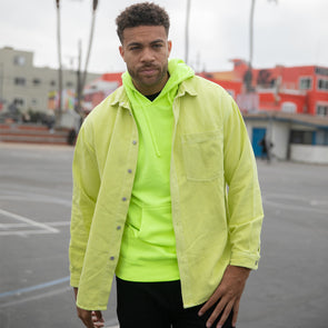 Midweight Fleece Pullover Hooded Sweatshirt for Men HI VIS Colors