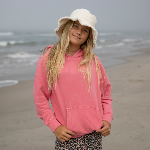 Youth Pigment Dyed Pastel Pullover Hoodie for Boys and Girls