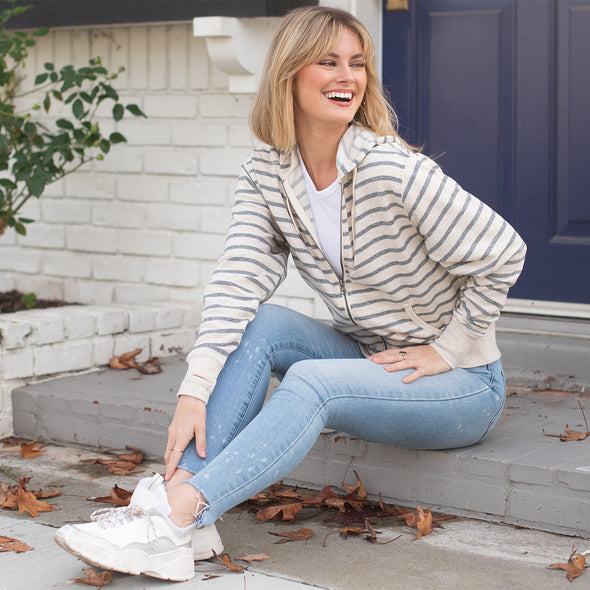 French Terry Full Zip Hoodie for Women