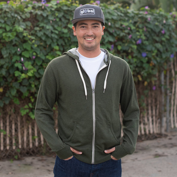 French Terry Full Zip Hoodie for Men