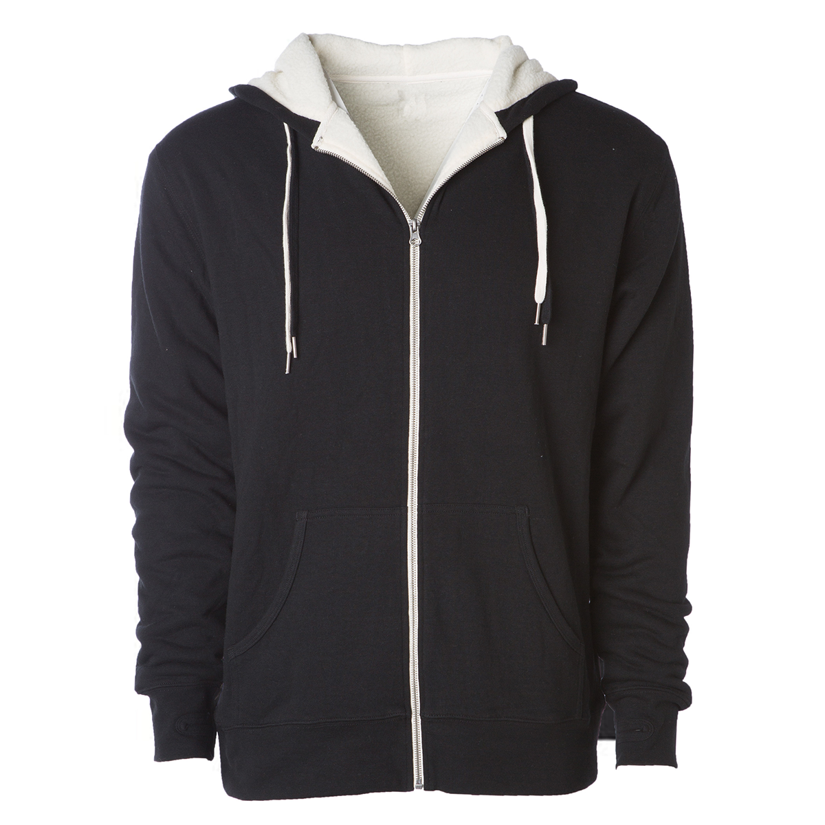 Heavyweight Sherpa Lined Full Zip Hoodie For Men and Women