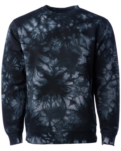 Retro Tie-Dyed Crewneck Sweatshirt Soft Fleece Sweater for Men
