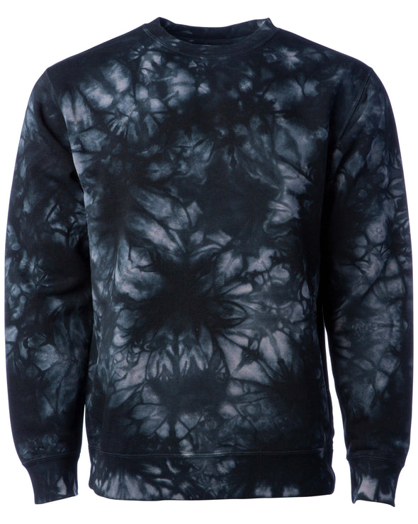 Retro Tie-Dyed Crewneck Sweatshirt Soft Fleece Sweater for Women