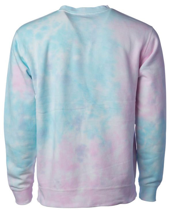 Retro Tie-Dyed Crewneck Sweatshirt Soft Fleece Sweater for Women