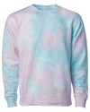 Retro Tie-Dyed Crewneck Sweatshirt Soft Fleece Sweater for Women