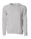 Front of a stone gray fleece long sleeve crew neck sweater.