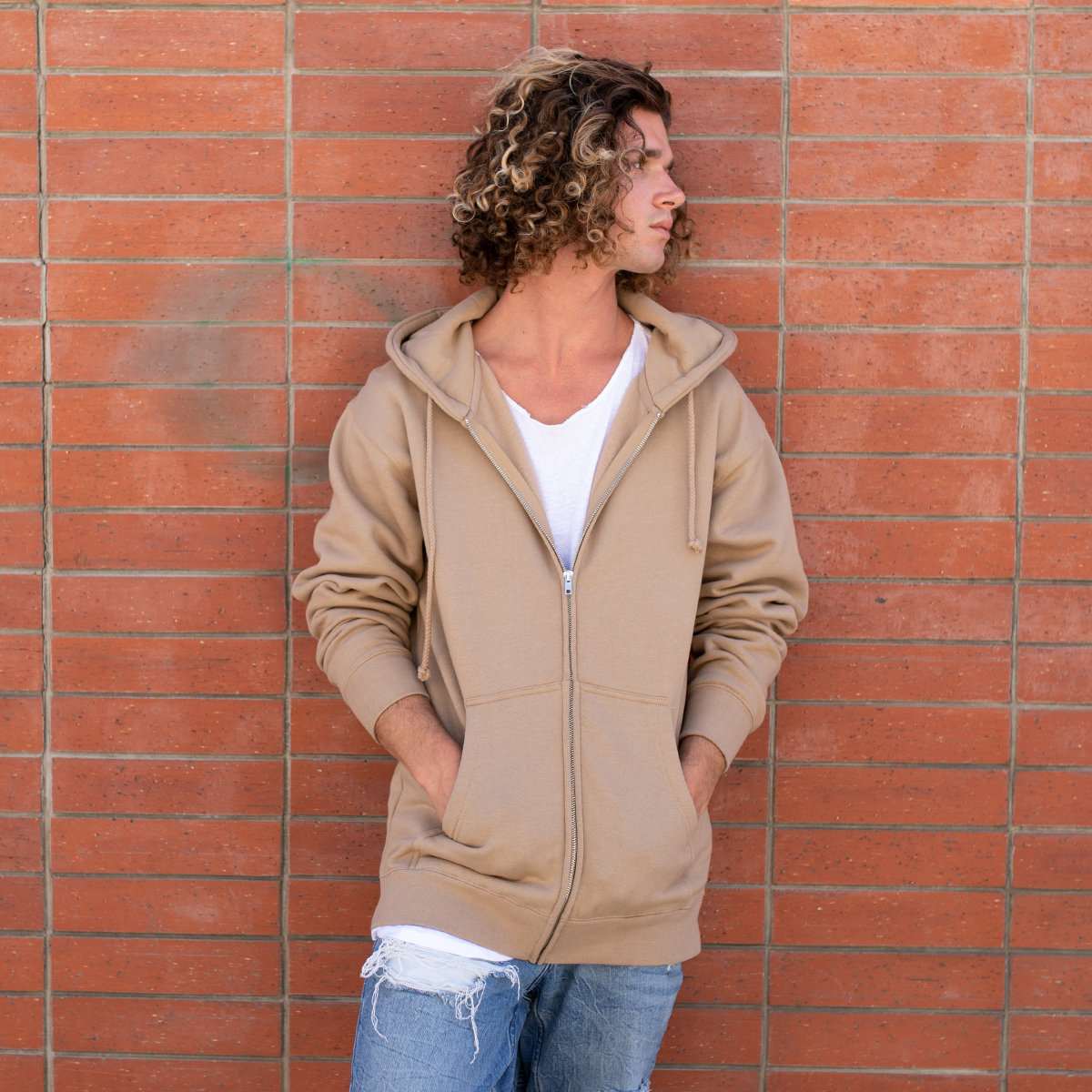 Heavyweight Sherpa Lined Full Zip Hoodie For Men and Women