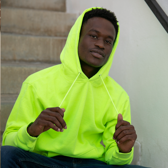 high visibility hoodie for men safety yellow sweatshirt