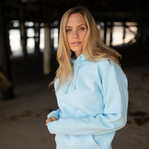 Heavyweight Pastel Fleece Pullover Hoodie for Women