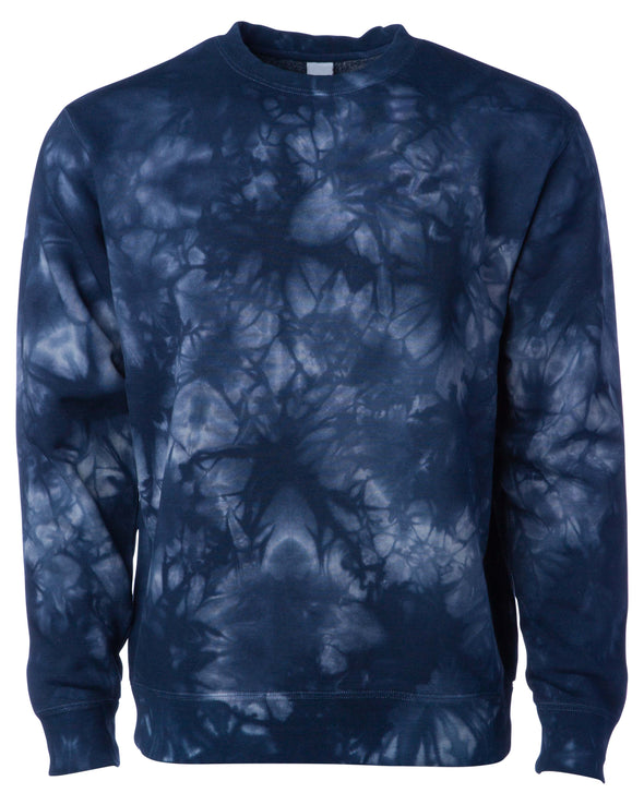 Retro Tie-Dyed Crewneck Sweatshirt Soft Fleece Sweater for Women