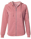 Front of a long sleeve rose pink zip-up hoodie.