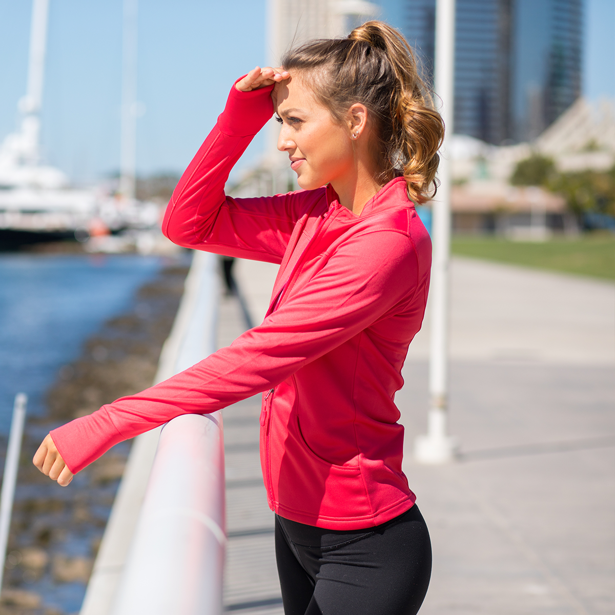 Womens Workout Yoga Jacket Full Zip Running Track Jacket