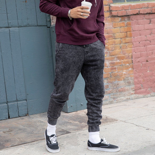 Mineral Wash Fleece Sweatpant Joggers for Men