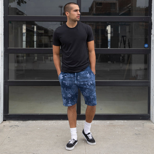 Mens Tie-Dyed Sweatshorts Fleece Lounge Shorts