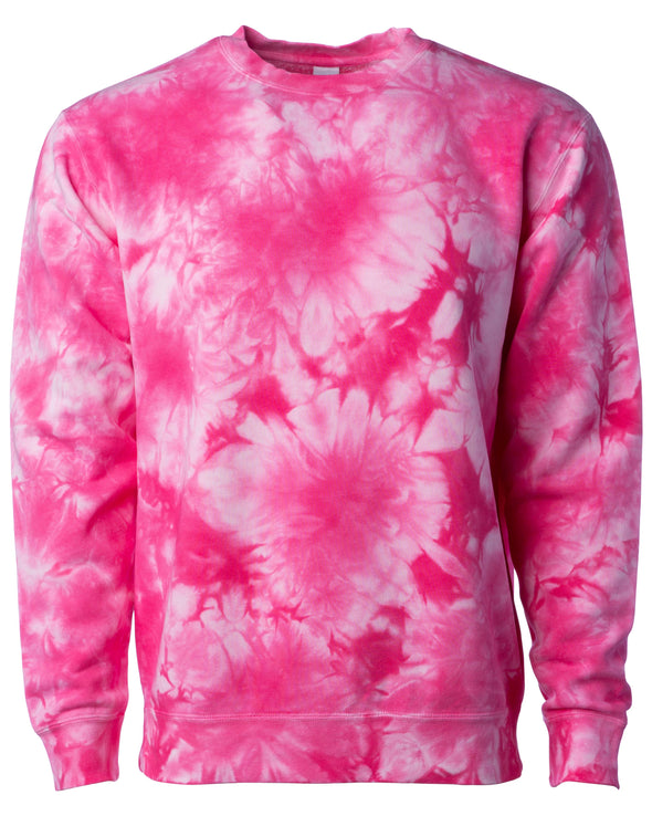 Retro Tie-Dyed Crewneck Sweatshirt Soft Fleece Sweater for Women